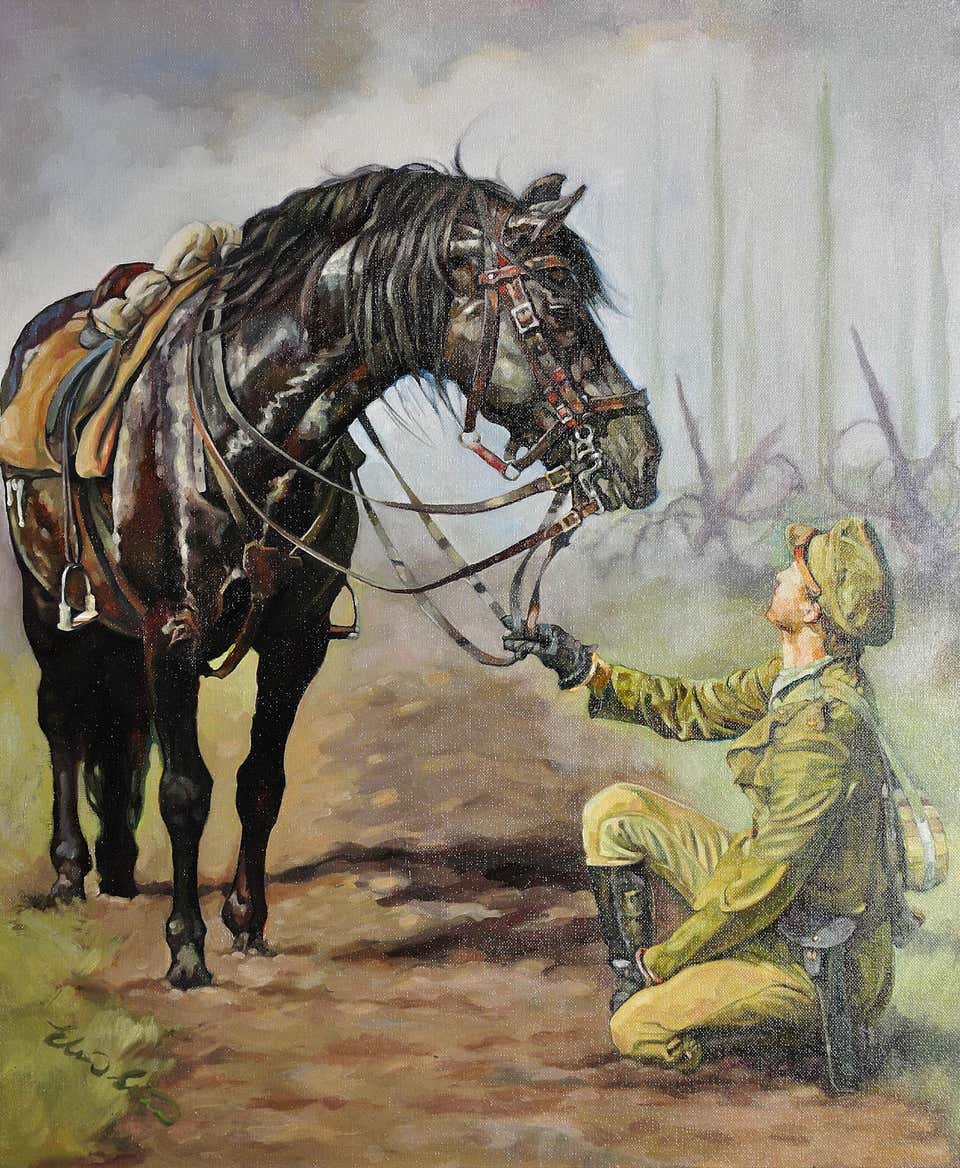 Elin Sian Blake - Lest We Forget - War Horse Painting